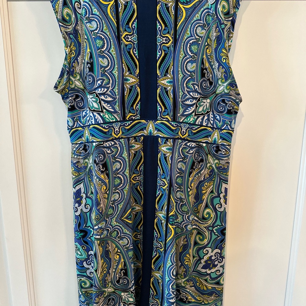 Apt. 9 sleeveless blue paisley dress. Size XL - Picture 2 of 7
